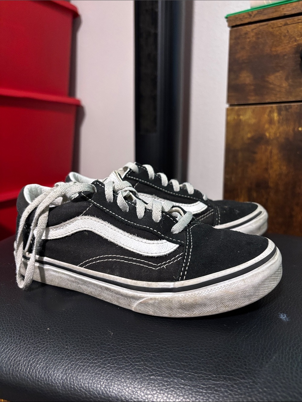 Vans Black and White Kids Low-Top Sneakers